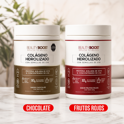 Dúo colágeno hidrolizado con resveratrol (frutos rojos + chocolate)