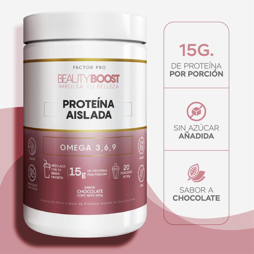 PROTEÍNA AISLADA ENRIQUECIDA CON CALCIO, OMEGAS 3, 6, 9, VITAMINAS Y MINERALES