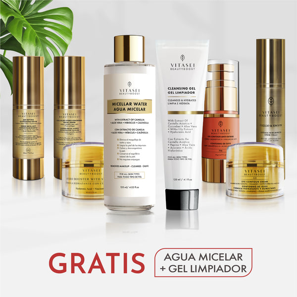 KIT SERUMS + CONTORNOS + SERUM CUELLO + HYDROBOOSTER - GRATIS AGUA MICELAR Y GEL LIMPIADOR