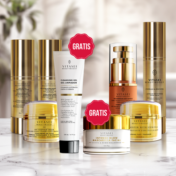 KIT SERUMS + CONTORNOS + SERUM CUELLO + HYDROBOOSTER - GRATIS MASCARILLA DE UCHUVA Y GEL LIMPIADOR