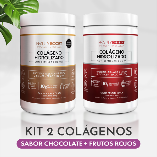 DÚO COLÁGENO HIDROLIZADO CON RESVERATROL (FRUTOS ROJOS + CHOCOLATE)