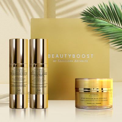 Serum día + serum noche + crema hydrobooster con células madre