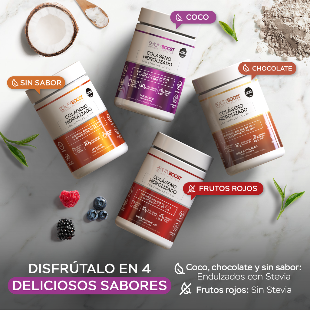 DÚO COLÁGENO HIDROLIZADO CON SEMILLAS DE UVA - SIN SABOR + COCO