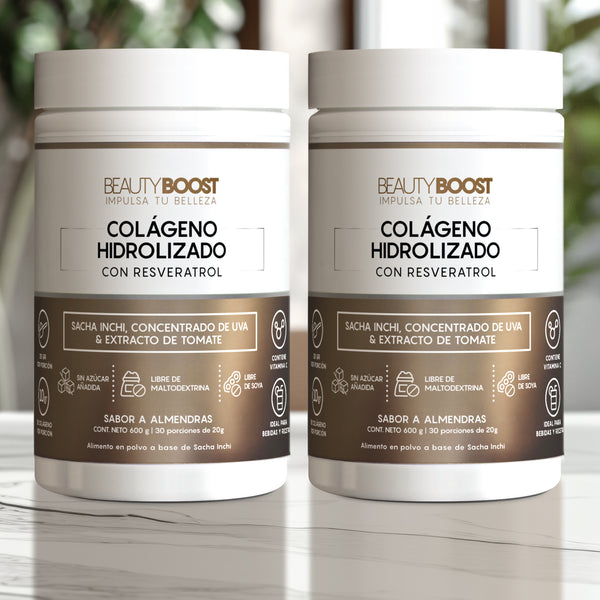 Dúo Colágeno hidrolizado con sacha inchi y resveratrol - sabor almendras sin edulcorantes