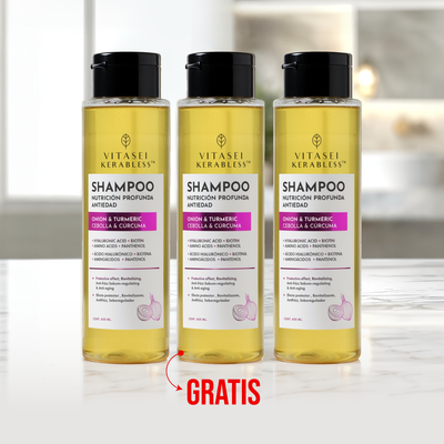 Paga 2, lleva 3 - Shampoo de cebolla y cúrcuma